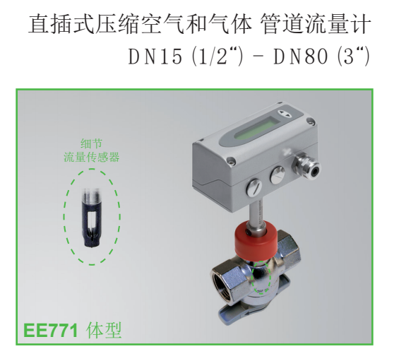 奧地利E+E EE771直插式壓縮空氣和氣體、管道流量計