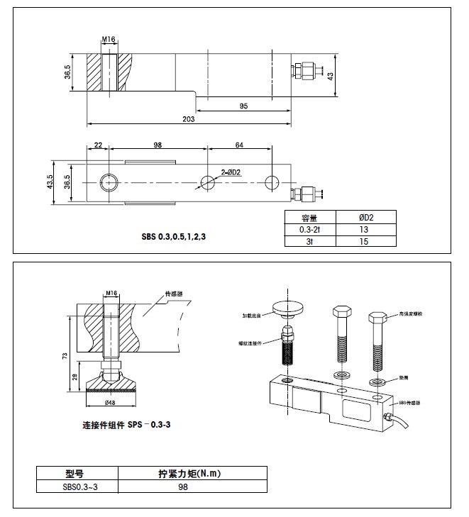 SBS-1000kg稱重傳感器